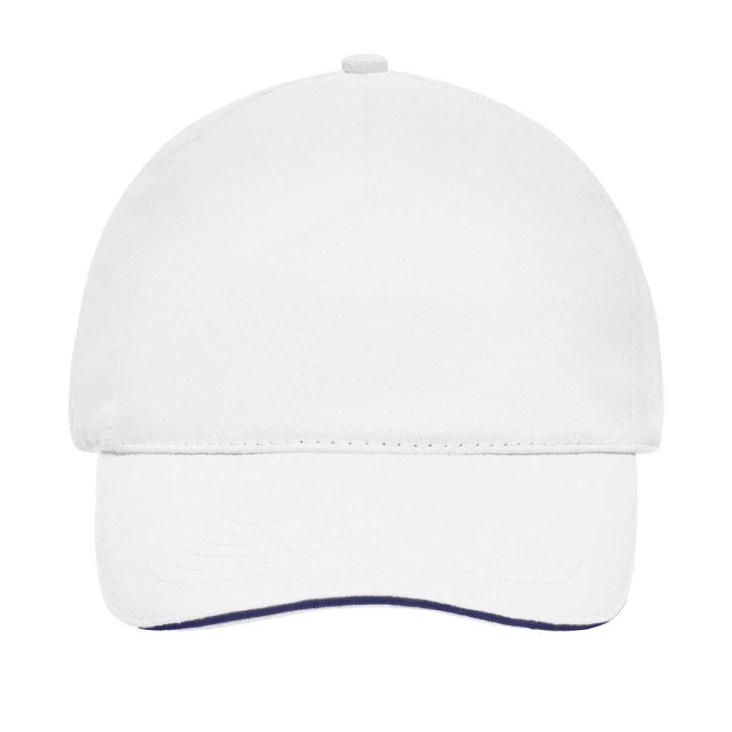 Myrtle Beach Myrtle Beach Men's 5 Panel Sandwich Peak Baseball Cap in White