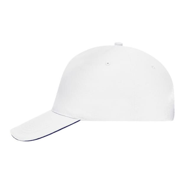 Myrtle Beach Myrtle Beach Men's 5 Panel Sandwich Peak Baseball Cap in White - 3
