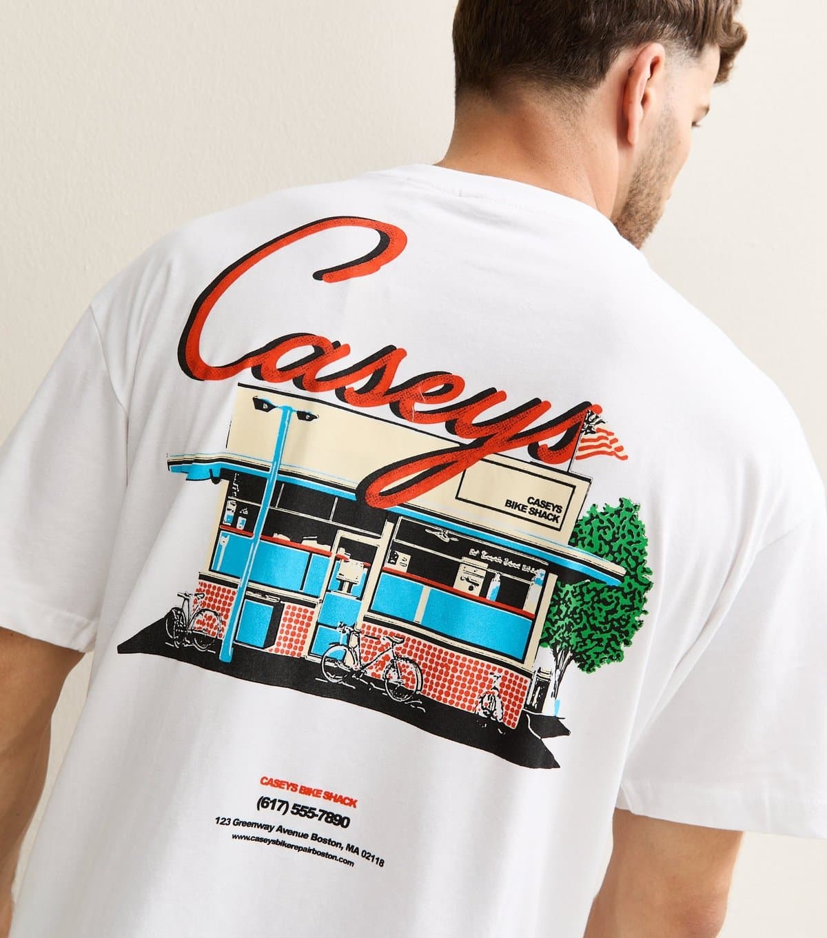 Only and Sons Men's White Cotton Caseys Crew Neck T-Shirt Only and Sons New Look