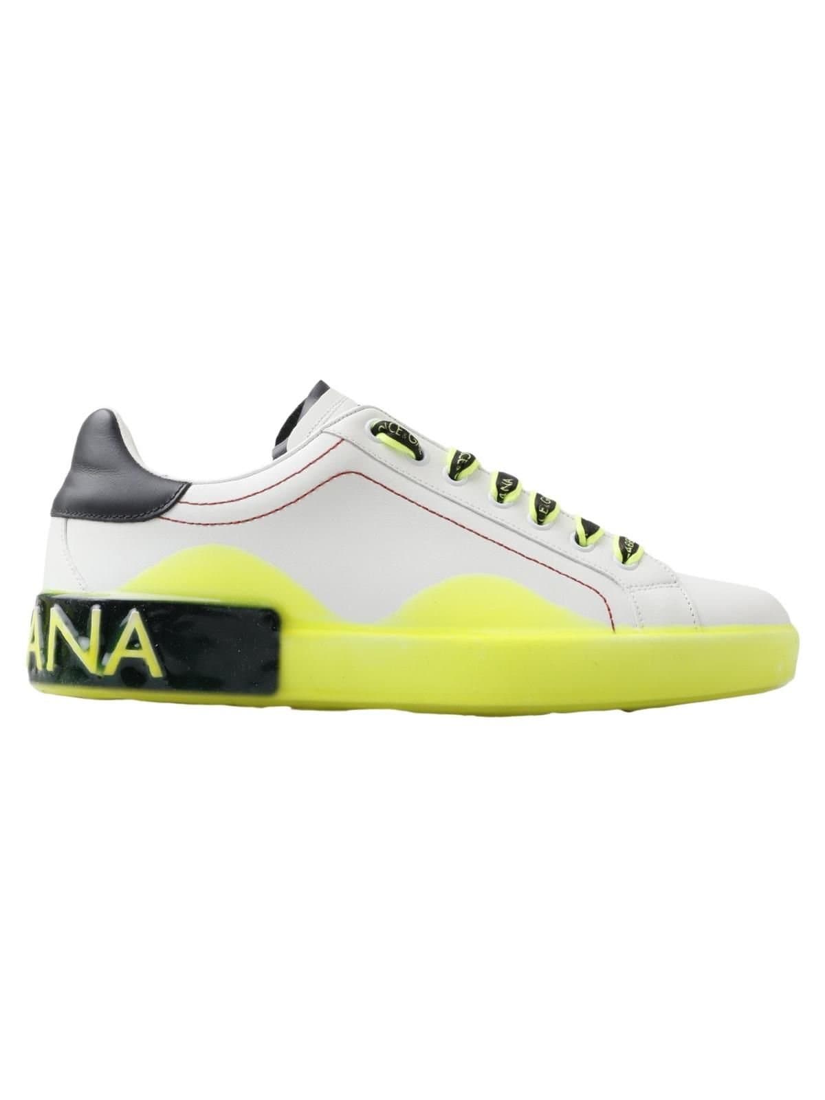 Dolce & Gabbana Dolce & Gabbana Men's White Yellow Leather Sneakers
