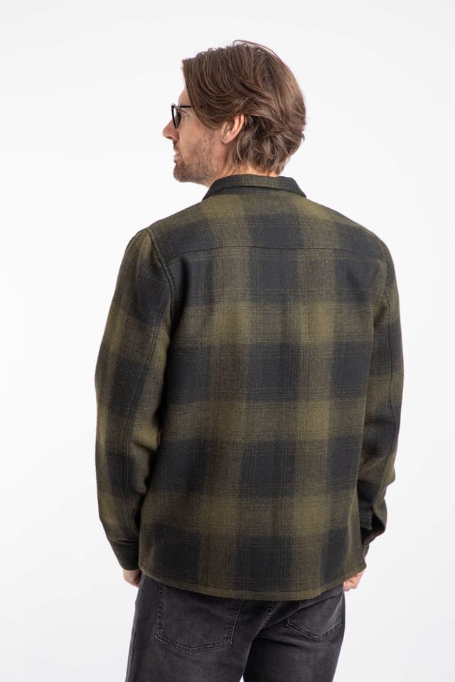 Weird Fish Weird Fish Men's Ryburn Check Over Shirt in Olive - 3