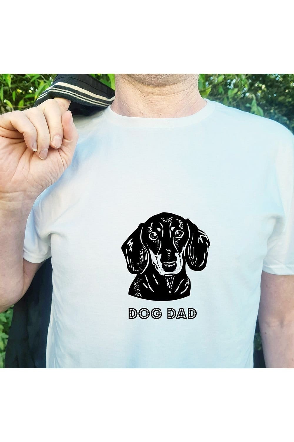 Afewhometruths Afewhometruths Men's Dachshund Sausage Dog Dad T-Shirt in White - 1