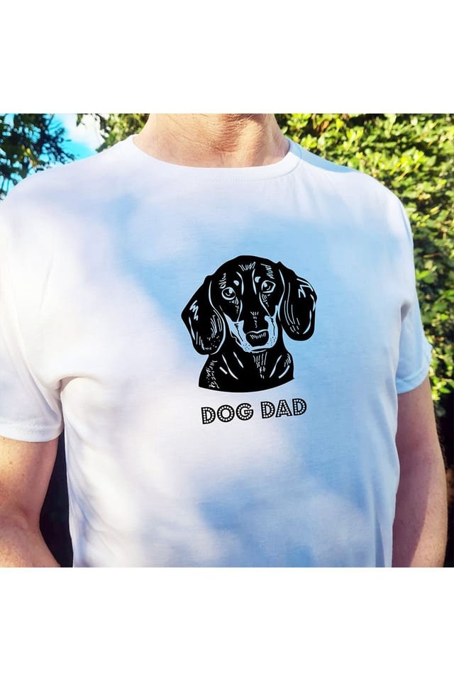 Afewhometruths Afewhometruths Men's Dachshund Sausage Dog Dad T-Shirt in White - 2