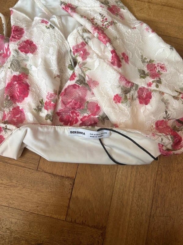 Bershka Floral embroidery lace cami