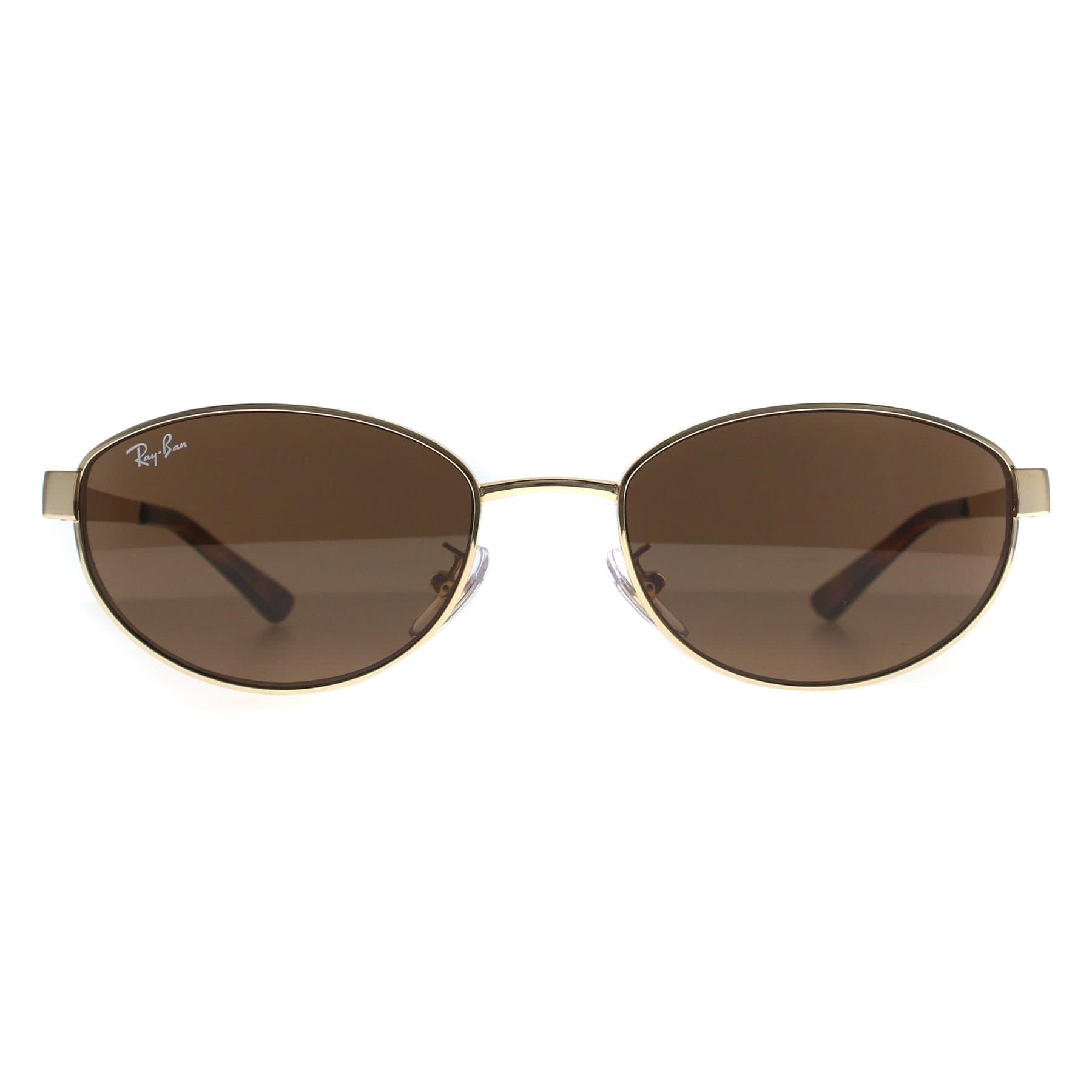 Ray-Ban Ray-Ban Women's Oval Polished Arista Gold Dark Brown RB3774D