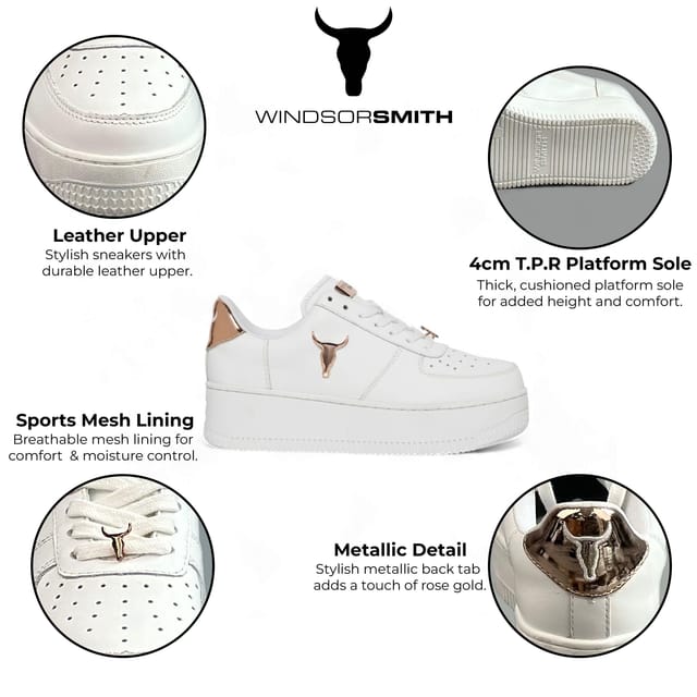 Windsor Smith Windsor Smith Women's Chunky Leather Sneakers - Rich in White - 2