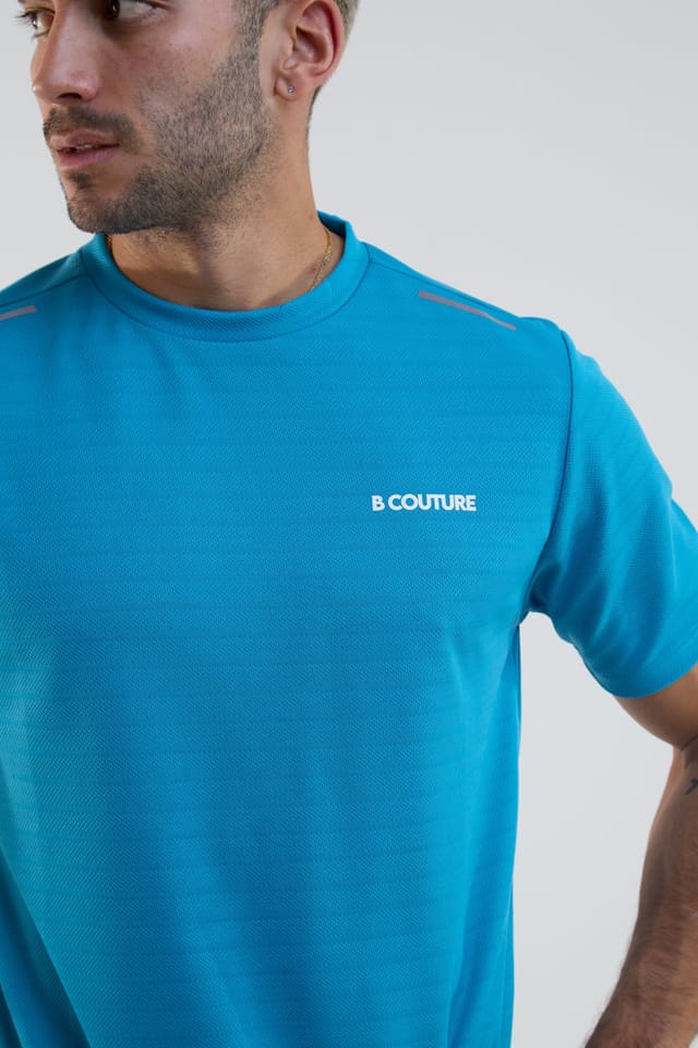 BCouture BCouture Men's Gym Shorts & T-Shirt Set in Blue - 2