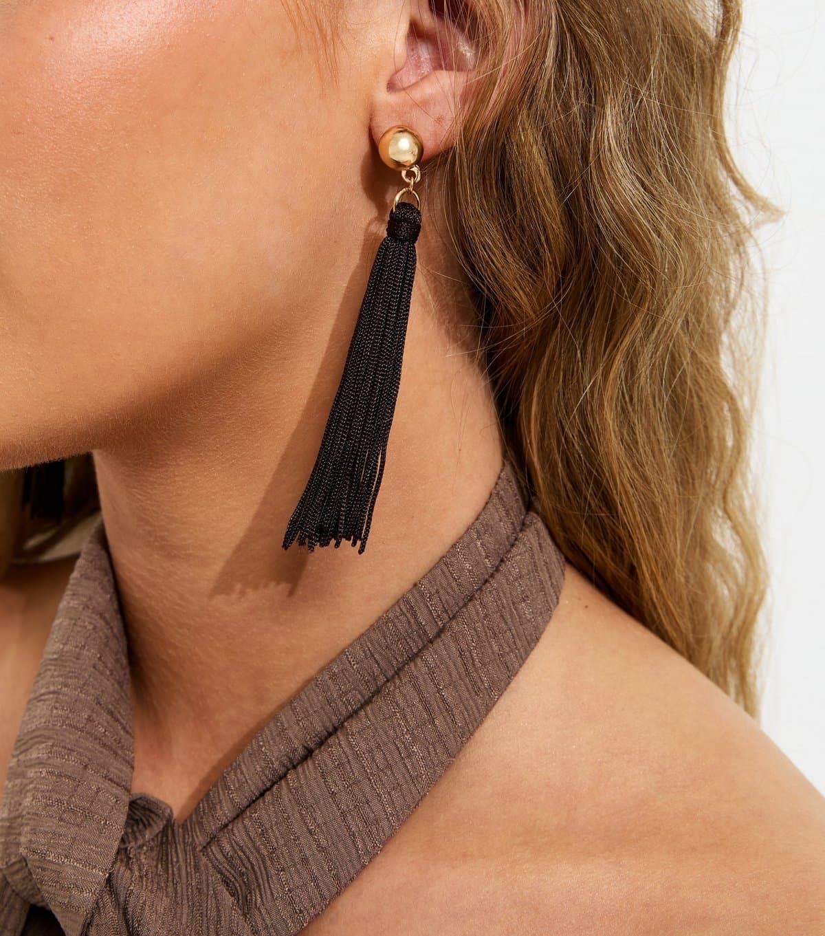 New Look New Look Dark Brown Tassel Drop Earrings