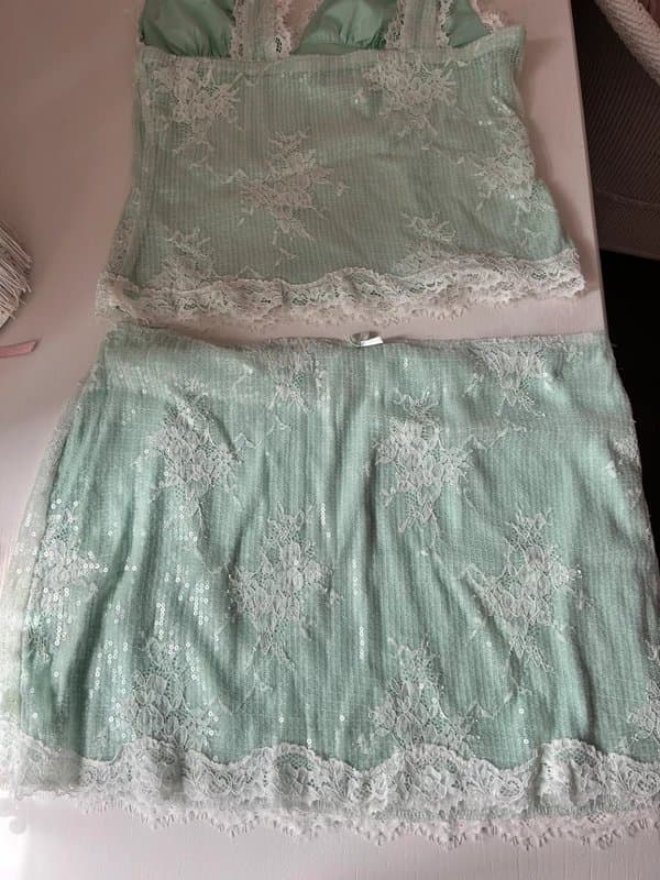 Bershka Bershka teal sequin matching set