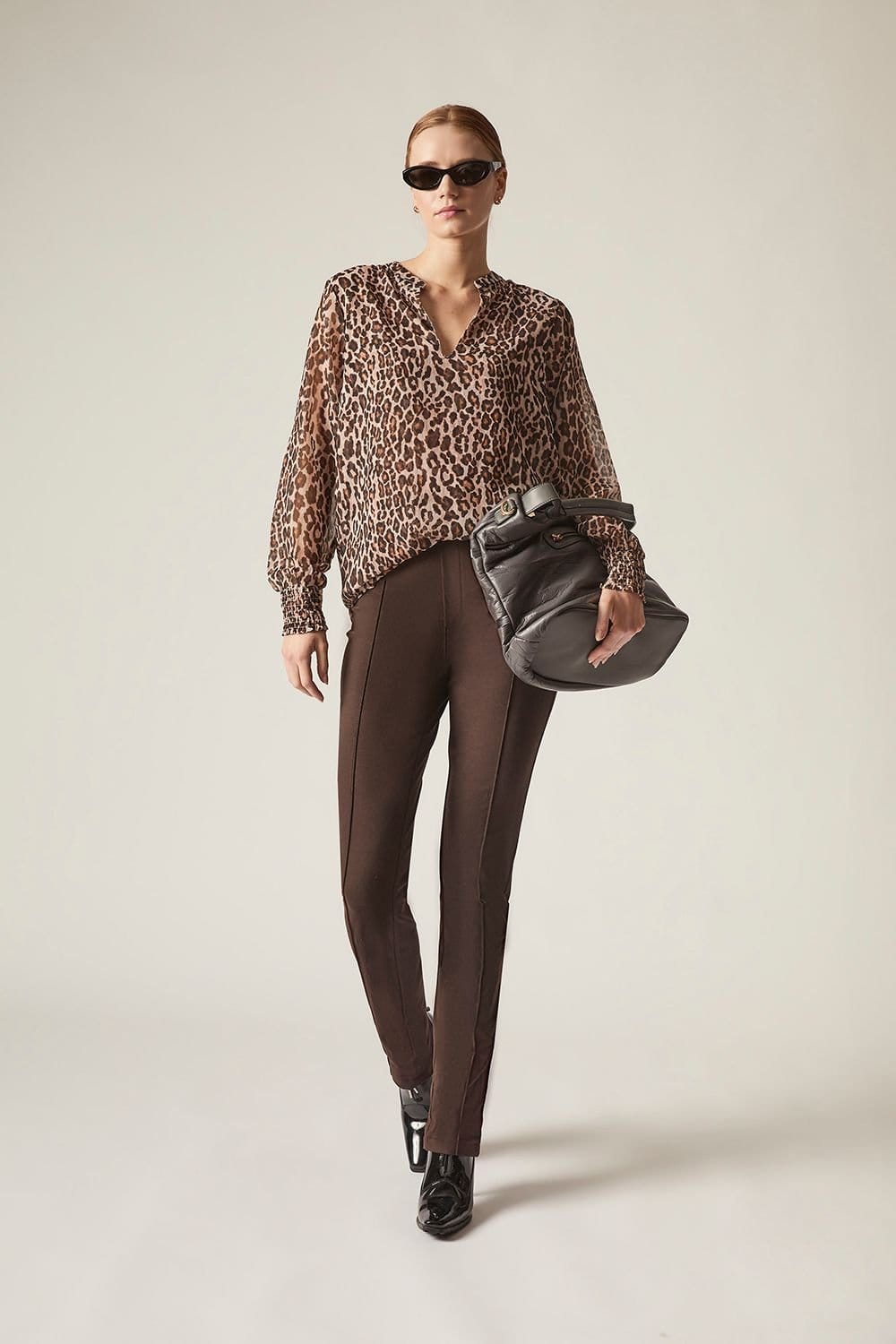 James Lakeland James Lakeland Women's Leopard Print Blouse in Brown - 4