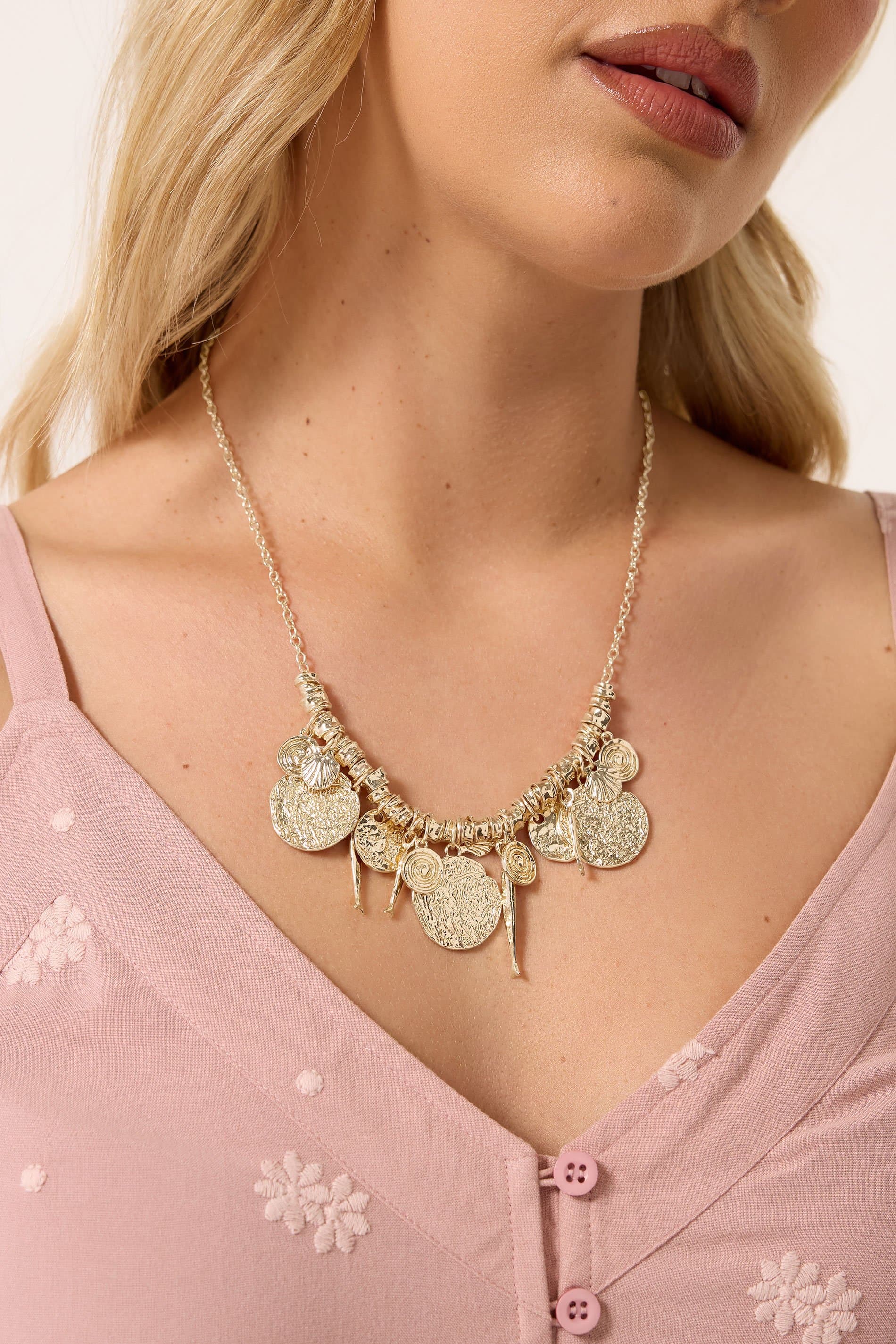 Yours Gold Tone Mixed Charm Necklace