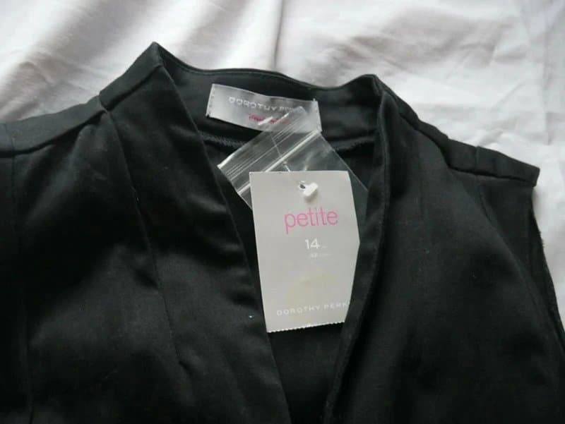 Dorothy Perkins New Dorothy Perkins Dress Ladies Size 14 Black Sexy Button Sleeveless Belt Ribbon