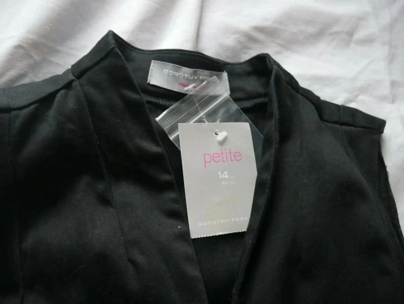 Dorothy Perkins New Dorothy Perkins Dress Ladies Size 14 Black Sexy Button Sleeveless Belt Ribbon - 1
