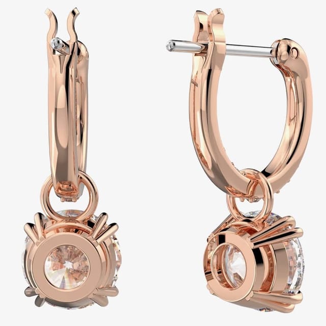 Swarovski Swarovski Women's Constella Rose Gold-Plated Hoop Dropper Earrings 5639975 in Rose Gold - 3