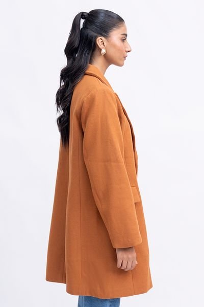 Urban Studio Urban Studio Women's Wool Blend Buttoned Overcoat - Stylish Over coat, Elegant & Warm in Camel - 3