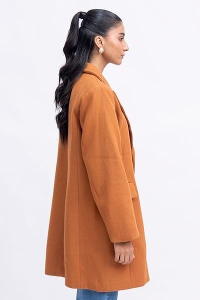 Urban Studio Urban Studio Women's Wool Blend Buttoned Overcoat - Stylish Over coat, Elegant & Warm in Camel - 3