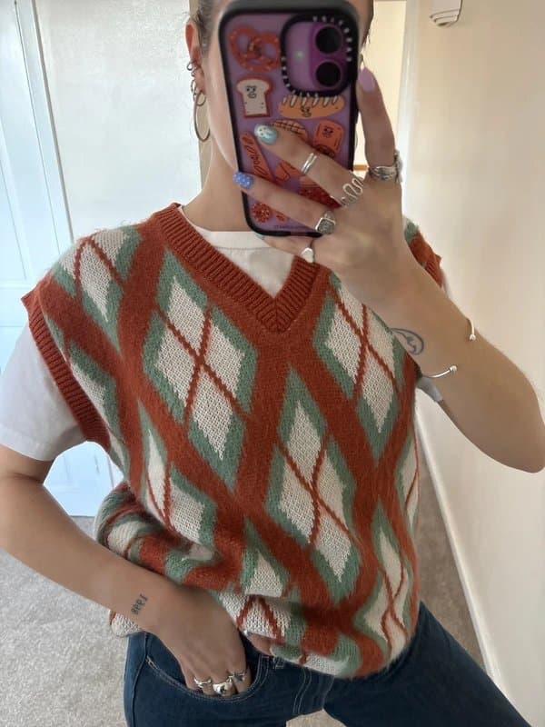 ASOS ASOS Design argyle knit sweater vest