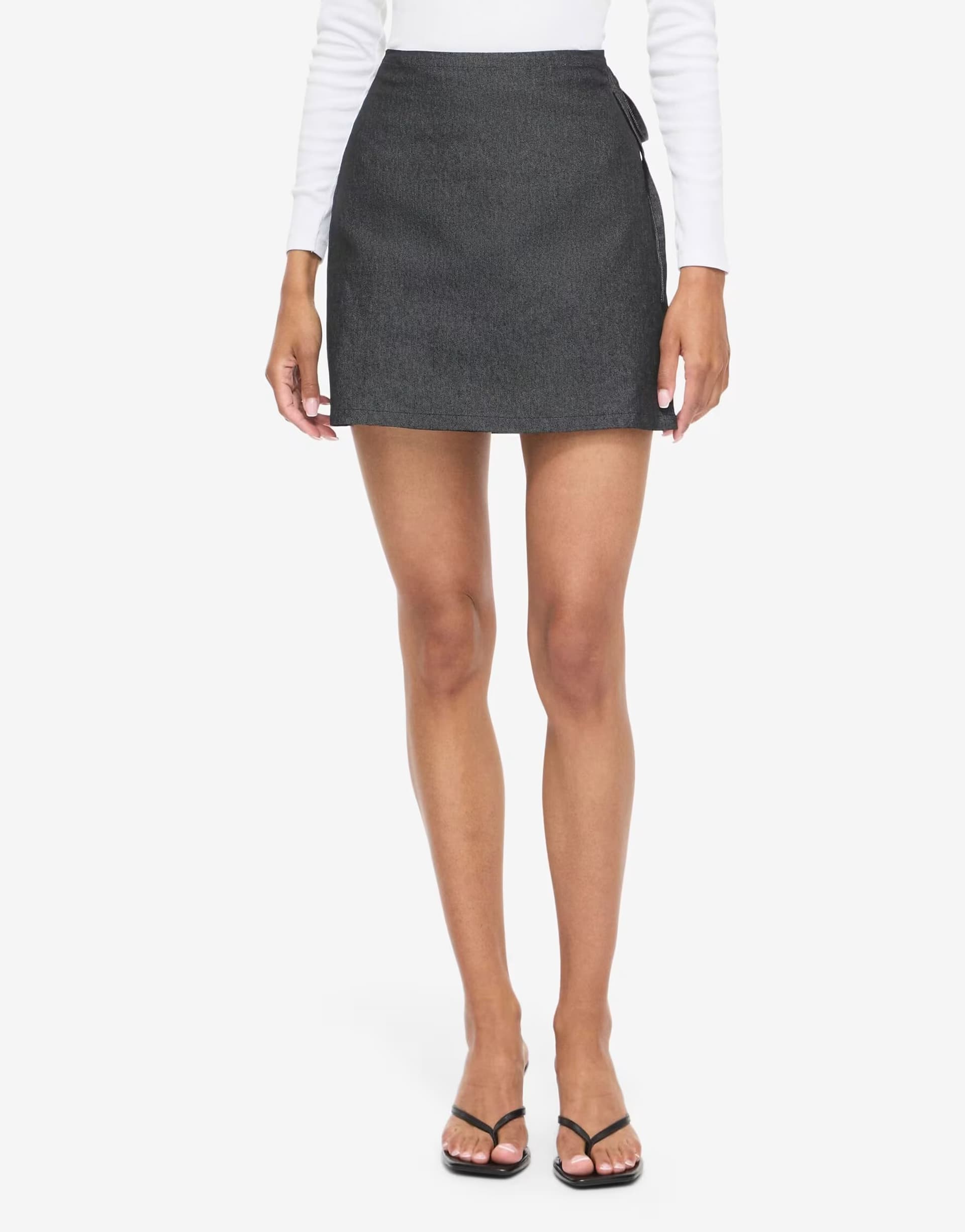 ASOS ASOS Grey Denim Wrap Skirt