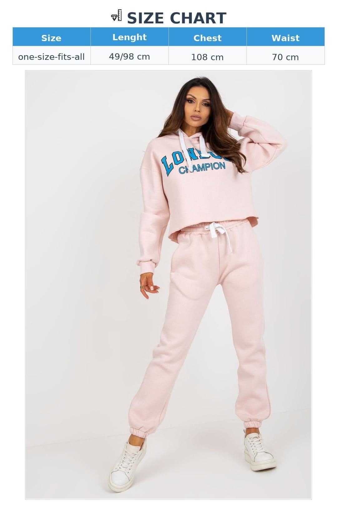 Love Lace Love Lace Women's Cotton Casual Hoodie & Jogger Set Style 206673 in Pink - 4