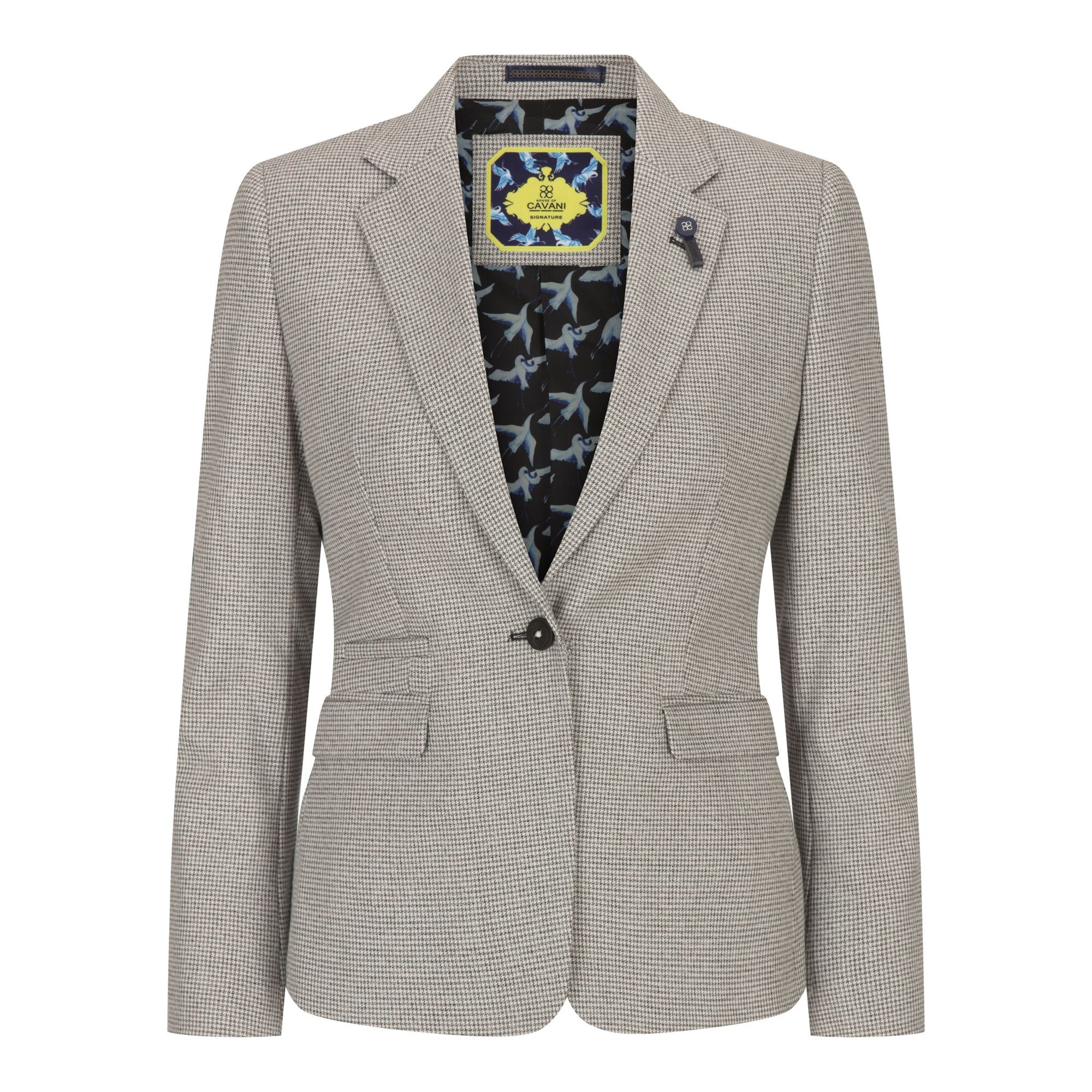 Infinity Leather Infinity Leather Women's Tweed Tailored Fit Wool Blend Blazer in Beige - 3