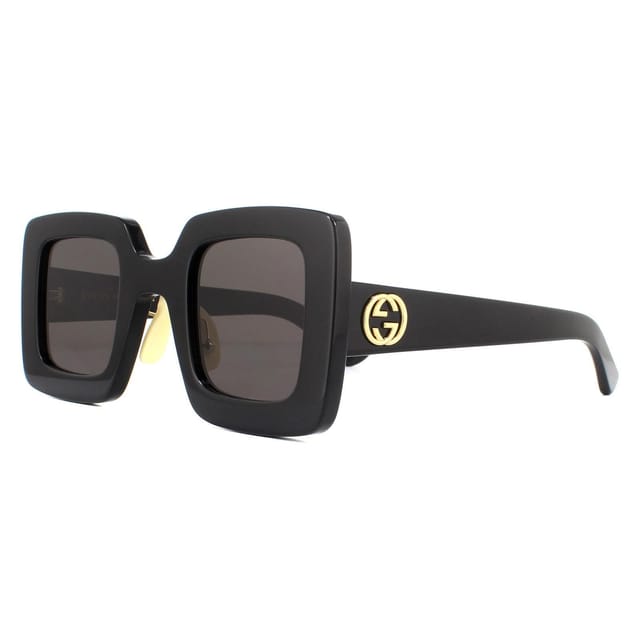 Gucci Gucci Women's Square Black Grey Sunglasses - 2