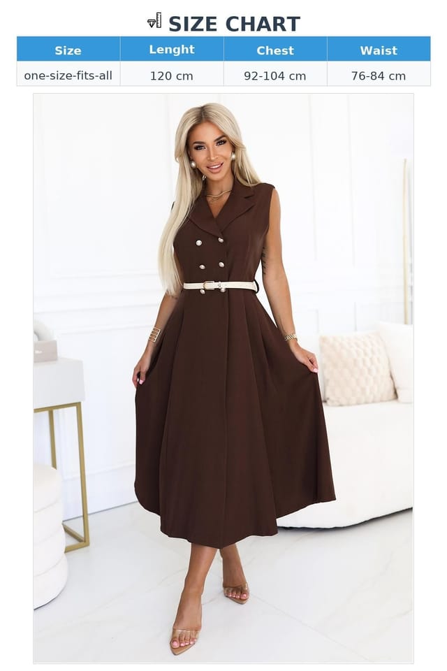Love Lace Love Lace Women's Timeless Daydress Classic Chic Fit in Brown - 3