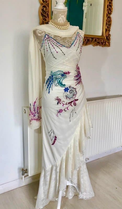 Anoushka G Vintage Y2K Anoushka G Couture Ivory Fairy Embellished Occasion Dress / Gown