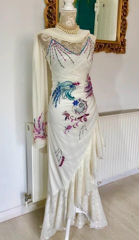 Anoushka G Vintage Y2K Anoushka G Couture Ivory Fairy Embellished Occasion Dress / Gown - 1