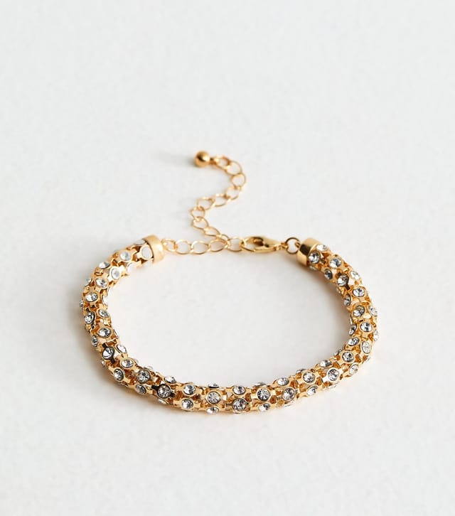 New Look Gold Tone Chunky Link Diamante Rope Bracelet New Look - 3