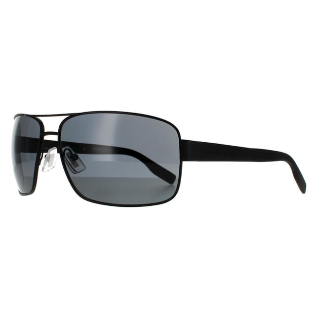 Hugo Boss Hugo Boss Men's Wrap Matt Black Grey Polarized Sunglasses - 2