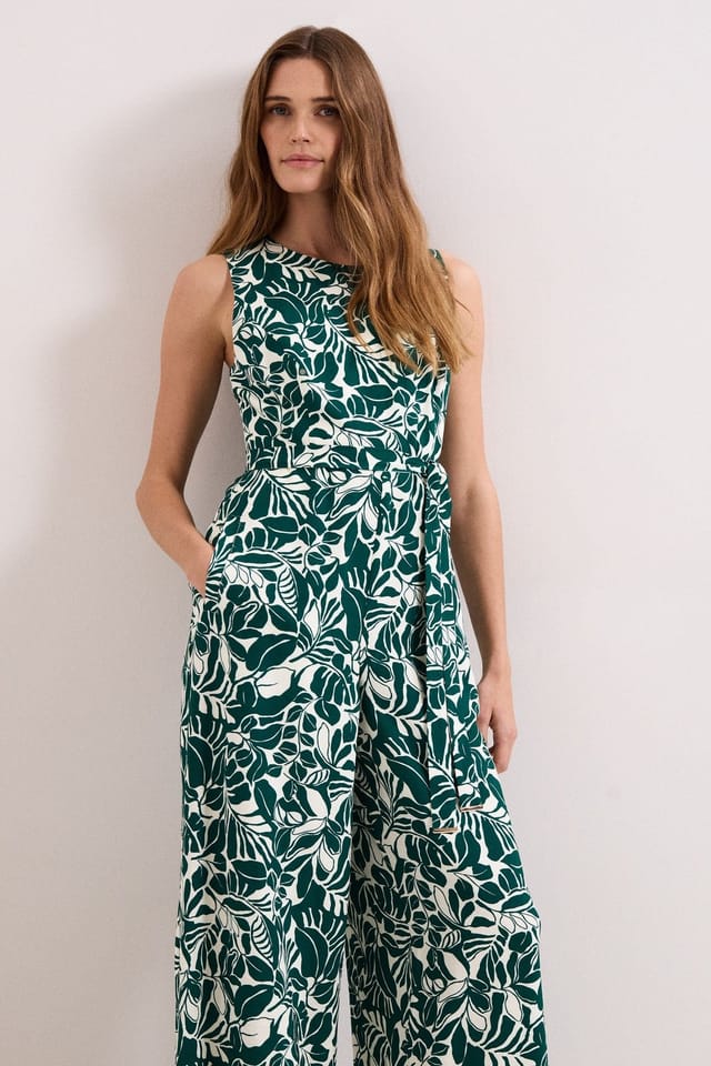 Phase Eight Phase Eight Women's Marta Wide Leg Jumpsuit in Teal - 3