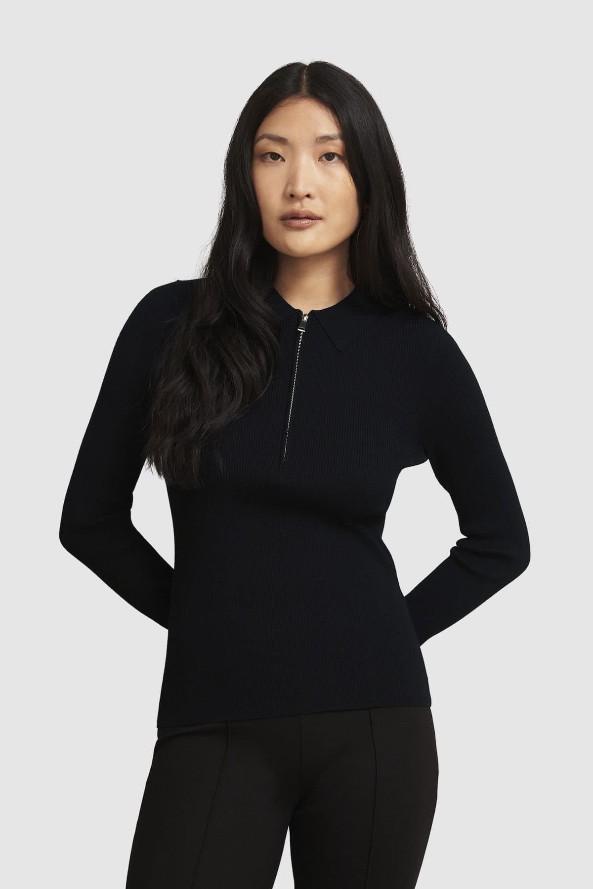 Hobbs London Hobbs London Women's Darcie Knitted Shirt in True Black