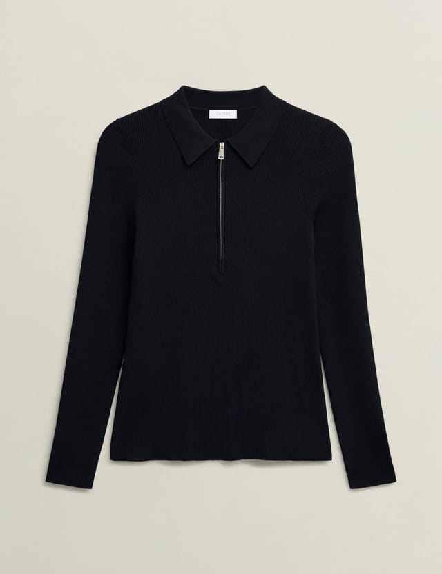 Hobbs London Hobbs London Women's Darcie Knitted Shirt in True Black - 2