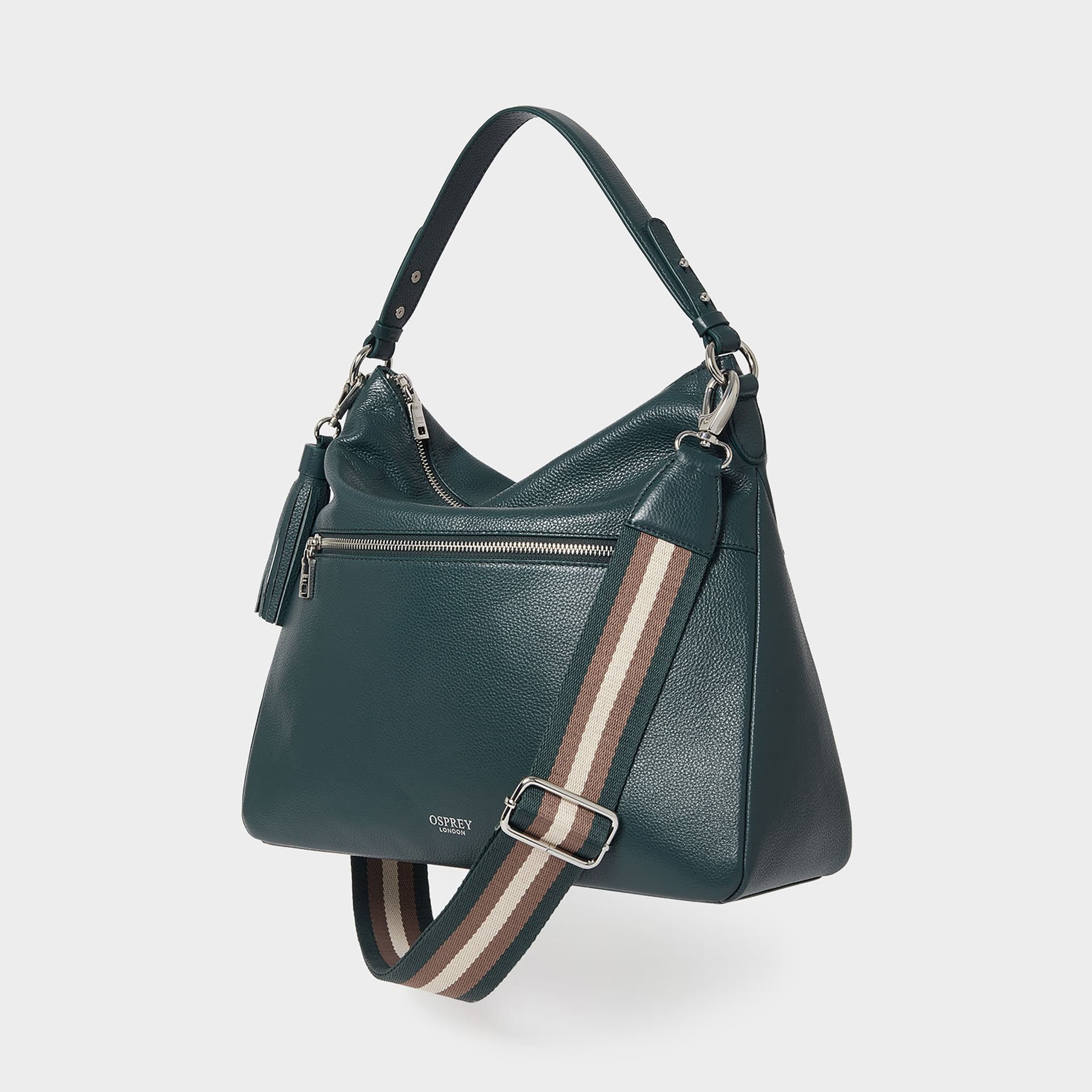 OSPREY LONDON OSPREY LONDON Women's The Stella Leather Hobo Bag in Green