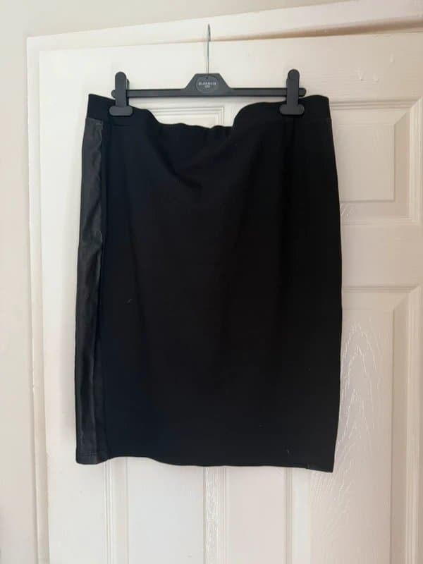 F&F Black mini skirt with leather side