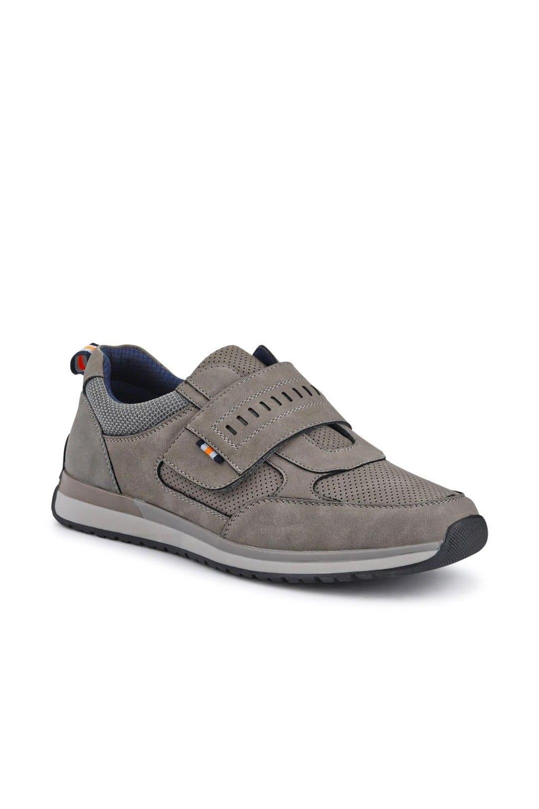 Pavers Pavers Men's Wide Fit Touch Fasten Trainers in Grey
