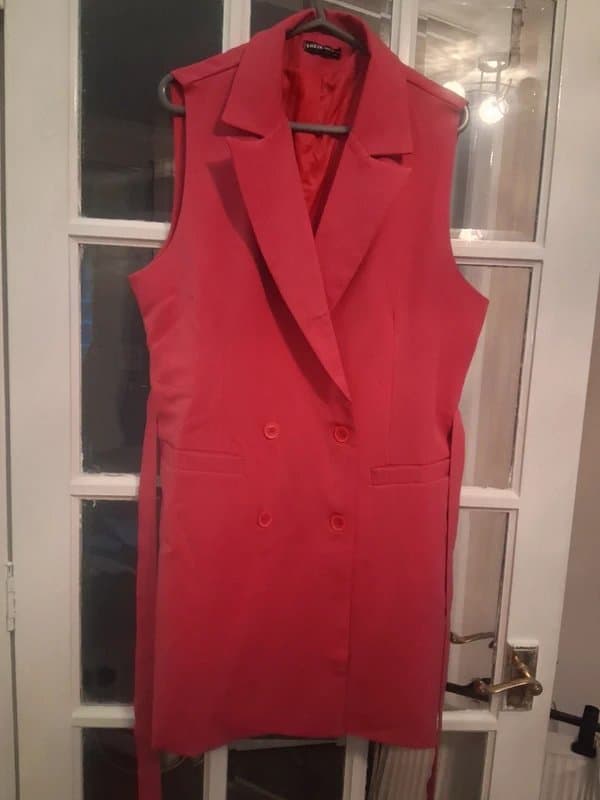 Shein Pink waistcoat dress, size 16