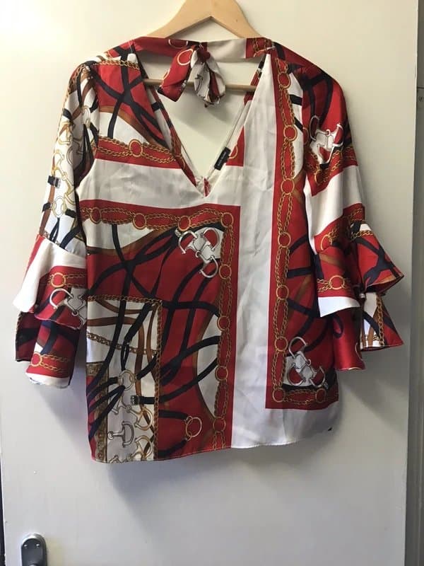 River Island River island chain print blouse size 10