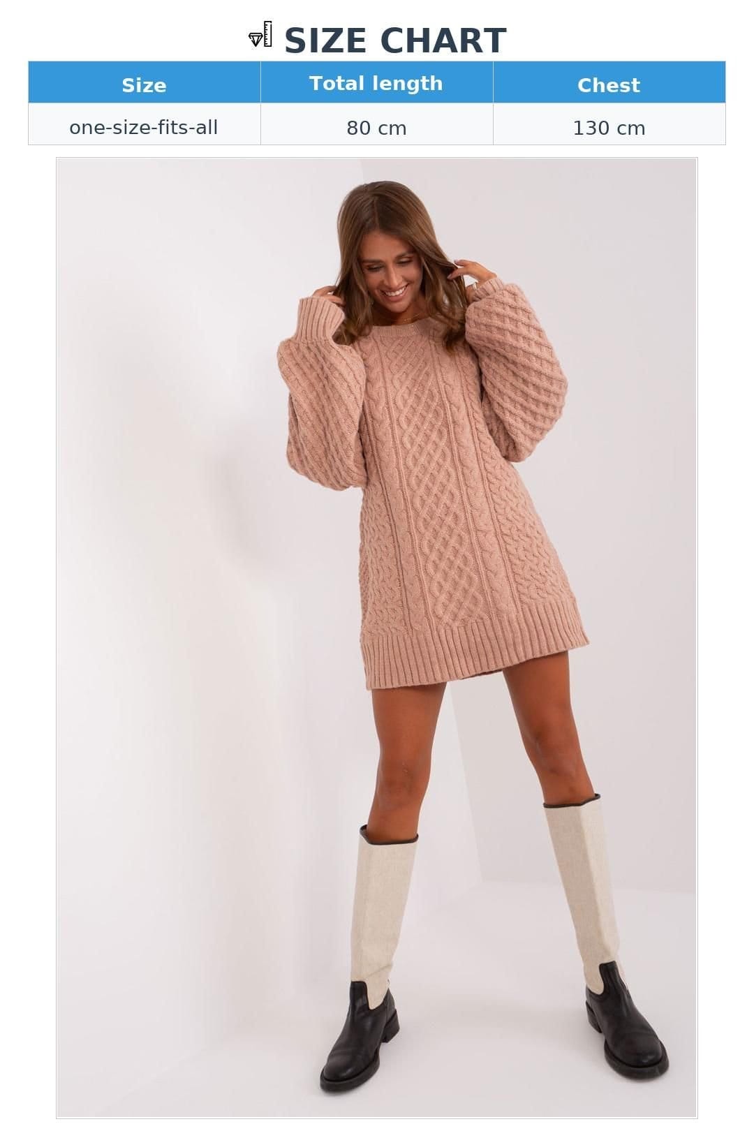 Love Lace Love Lace Women's Oversize Variegated Long Sweater Tunic Dress in Pink - 4