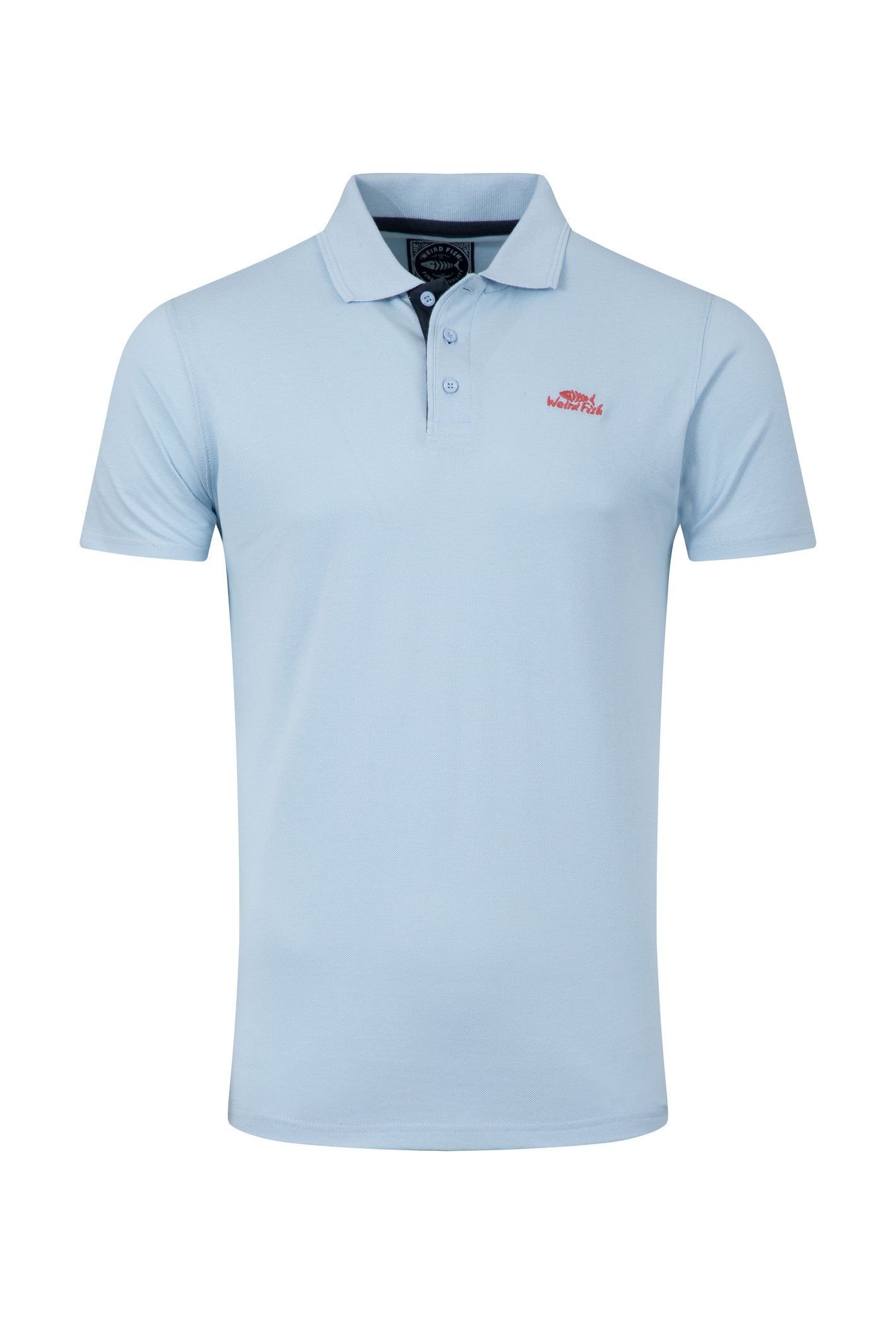 Weird Fish Weird Fish Men's Miles Pique Polo Shirt in Light Blue - 2