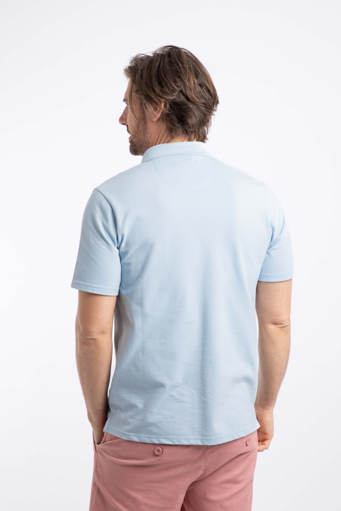 Weird Fish Weird Fish Men's Miles Pique Polo Shirt in Light Blue - 3