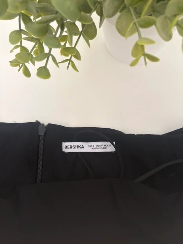 Bershka Bershka Black Ruched Waist Dress Small A Line