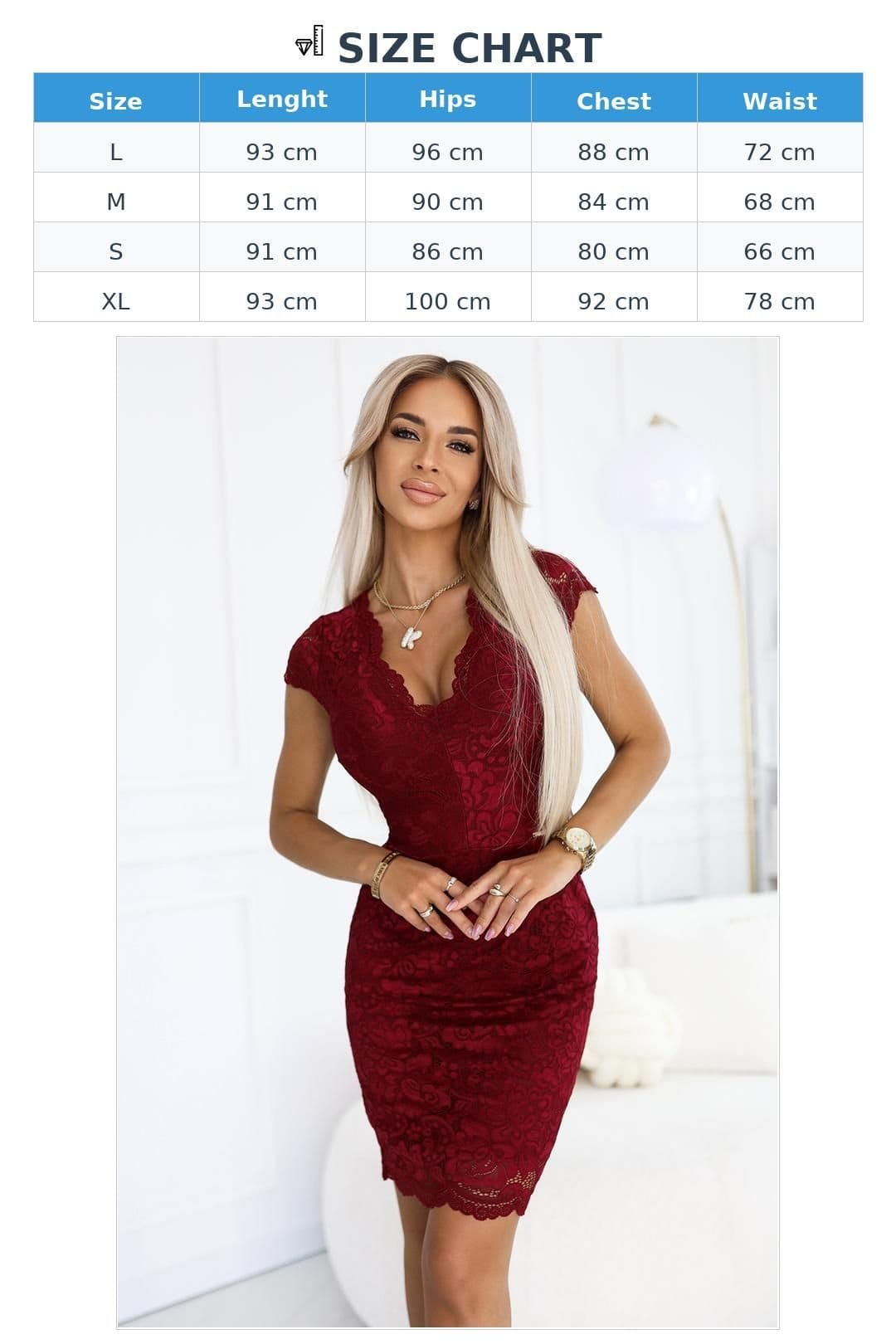 Love Lace Love Lace Women's Evening Lace Pencil Dress for Elegant Outings in Burgundy - 4