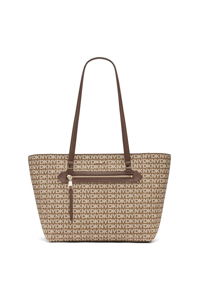 DKNY DKNY Women's Bryant Avenue Medium Logo Tote Bag Choc Multi in Brown - 2