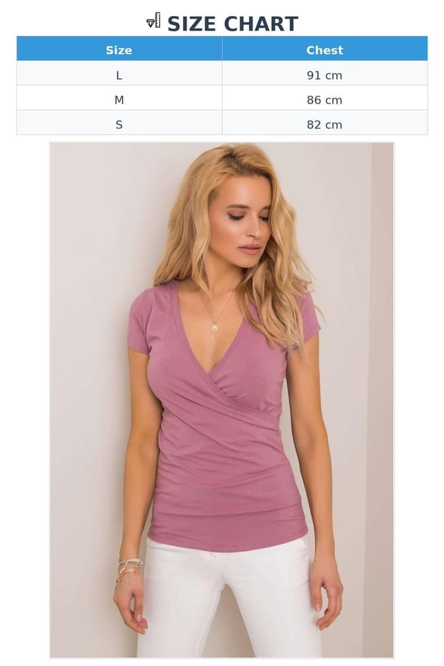 Love Lace Love Lace Women's Fitted Short Sleeve Envelope Neck Blouse Style 191770 in Pink - 3