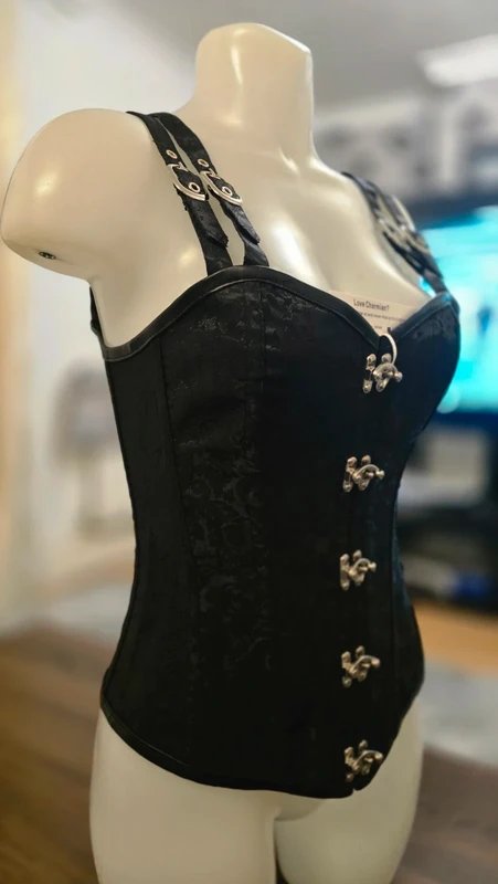 Charmian Corset - Gothic Steampunk Brocade Steel Boned Waist Cincher Corset Vest - 1