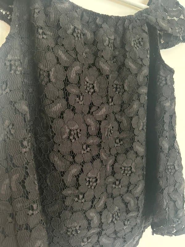 Miss Selfridge Miss Selfridge Black Lace Bardot Top – UK 8