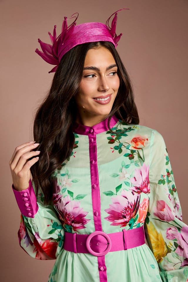 Coast Coast Women's Lisa Tan Petal & Quill Detail Pill Box Fascinator in Purple - 2