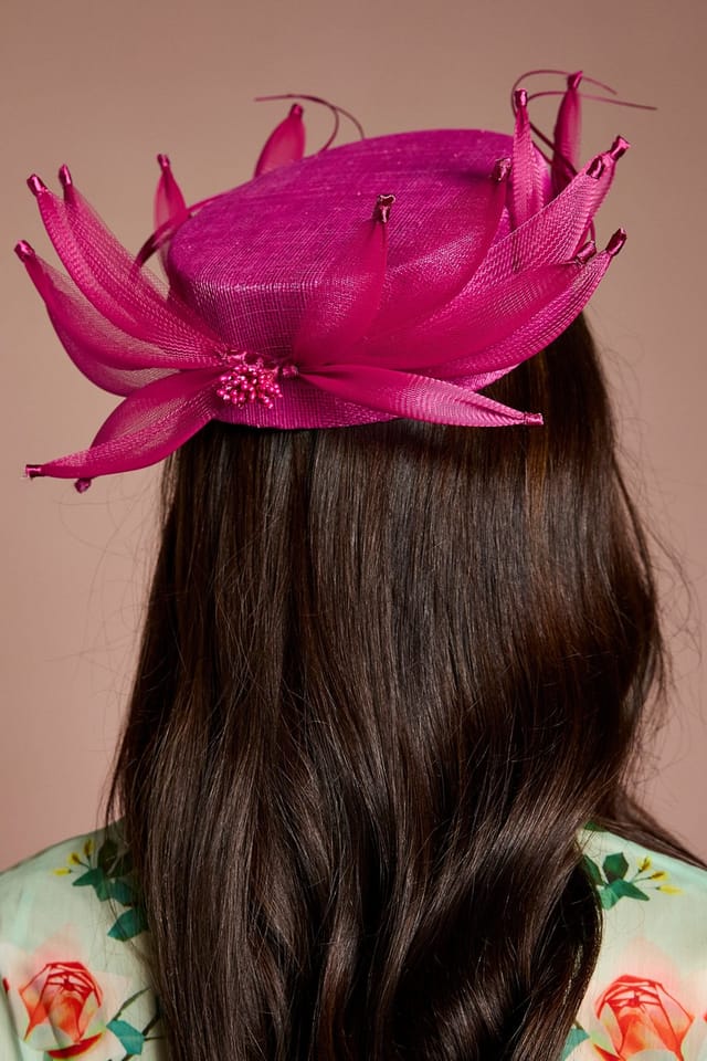 Coast Coast Women's Lisa Tan Petal & Quill Detail Pill Box Fascinator in Purple - 3