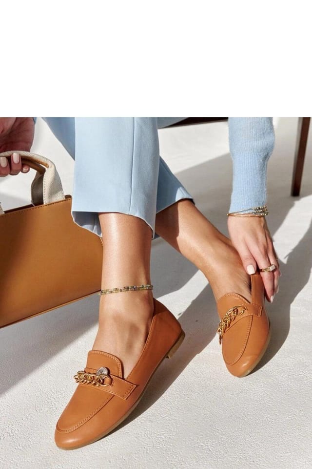Love Lace Love Lace Women's Chain Detail Slip On Flat Toe Moccasins for Summer Everyday in Brown - 2